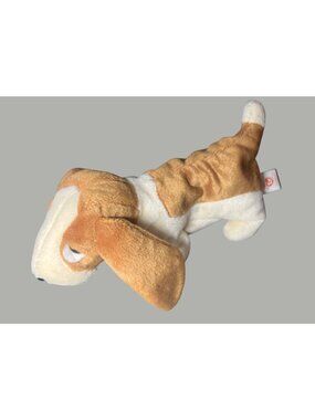 Ty Beanie Babies Tracker Basset Hound Plush Dog 1998 Vintage 6 Inch Brown & Whit